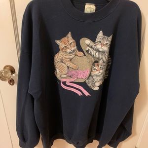 VINTAGE OVERSIZED CAT SWEATSHIRT